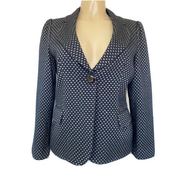 Armani Collezioni Jacket Blazer Gray Black Wool Blend One Button Texture… - Picture 1 of 8